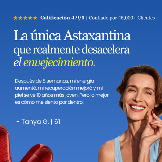 Astaxantina - Siéntete Y Luce Más Joven en 30 Días o Te Devolvemos Tu Dinero.