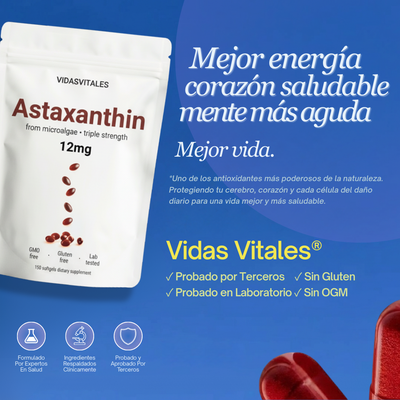 Astaxantina - Siéntete Y Luce Más Joven en 30 Días o Te Devolvemos Tu Dinero.